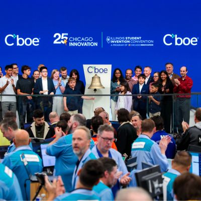 Illinois Student Invention Convention Students Ring the Opening Bell at Cboe